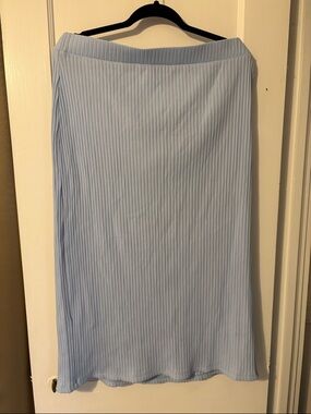 Old Navy Light Blue Ribbed Midi Skirt